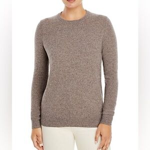 100% Cashmere Sweater Heathered Taupe Sz M